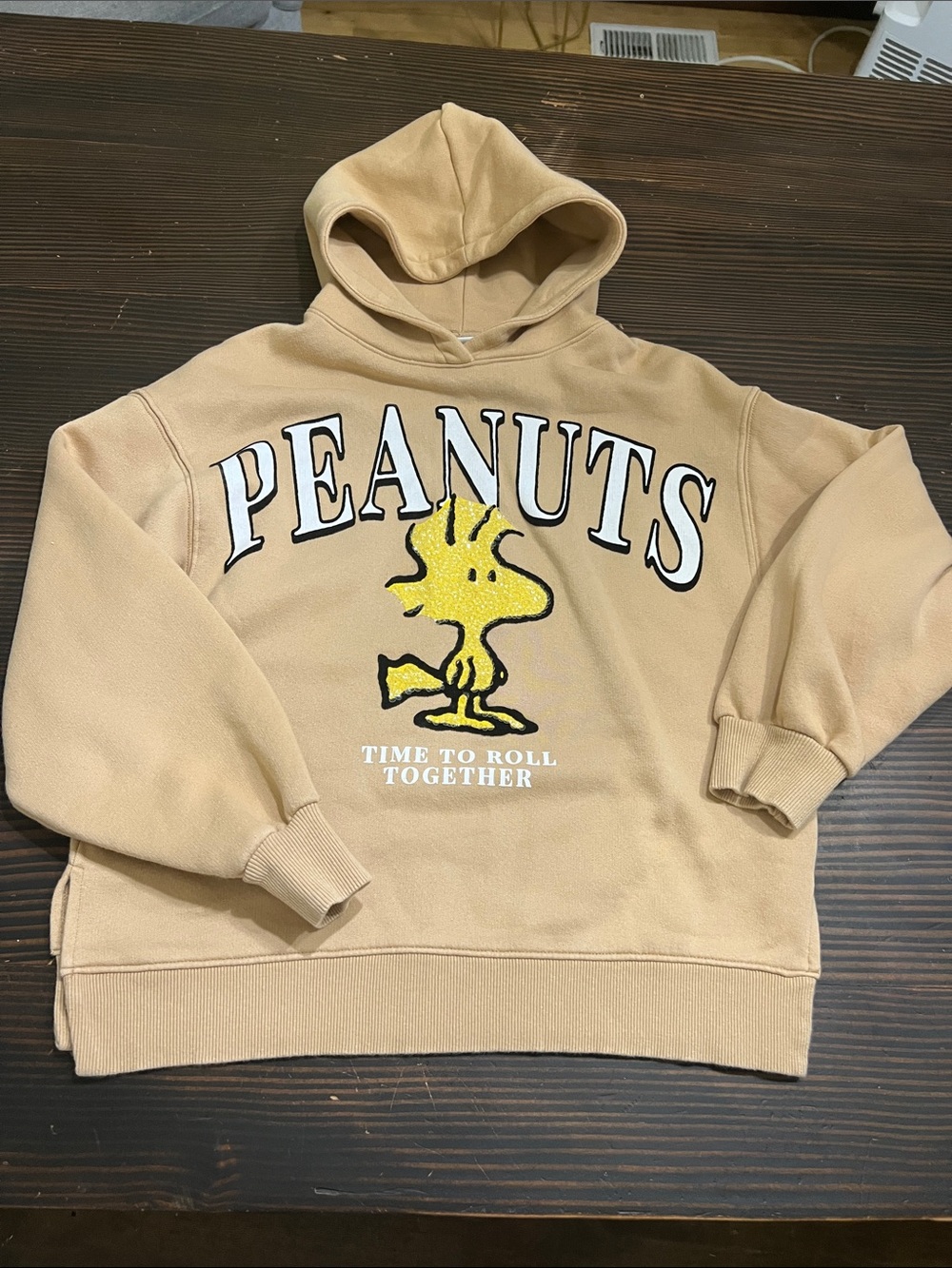 Zara Tan Peanuts Woodstock Crewneck Hoodie